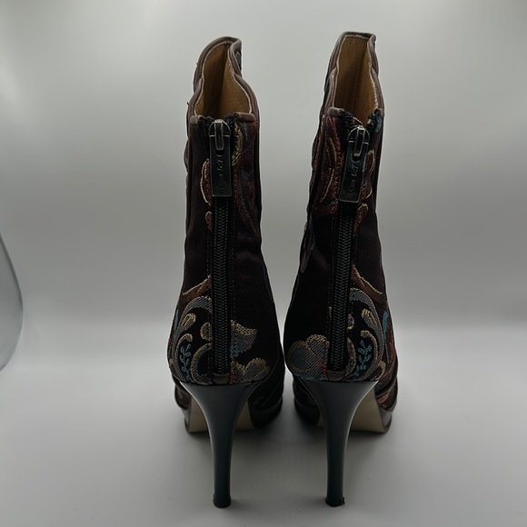 Rockwell Tharpe Sz 8 Passion Ranch Elegant Brown Heeled Boots Ornate‎ Embroidery - Picture 6 of 11